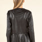 Vintage Leather Look Peplum Jacket