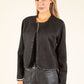 Contrast Trim Faux Suede Jacket