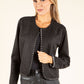 Contrast Trim Faux Suede Jacket