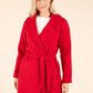 Tie Waist Scallop Detail Coat