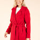 Tie Waist Scallop Detail Coat