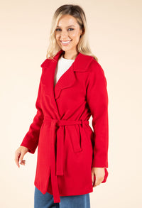 Tie Waist Scallop Detail Coat