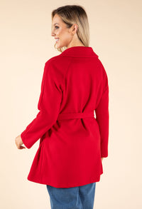 Tie Waist Scallop Detail Coat