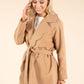 Tie Waist Scallop Detail Coat