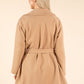 Tie Waist Scallop Detail Coat