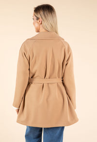 Tie Waist Scallop Detail Coat