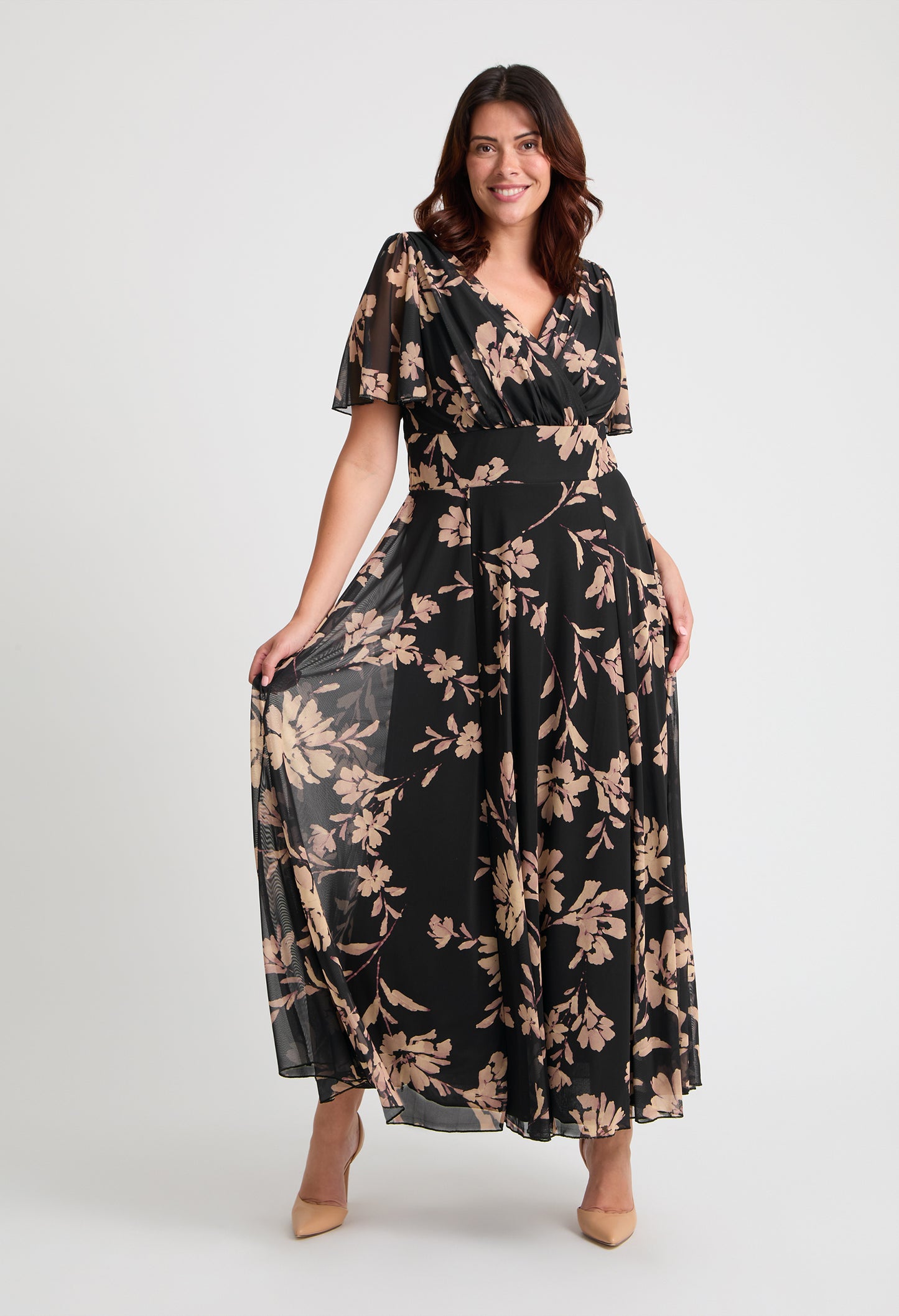 Isabelle Curve+ Float Sleeve Maxi Dress