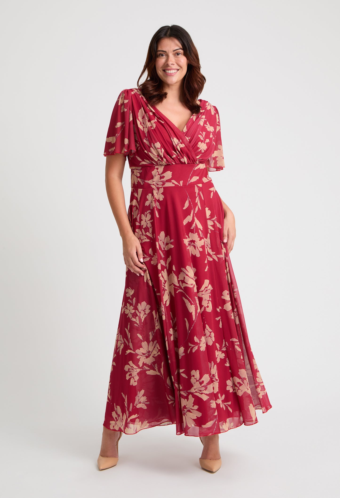 Isabelle Curve+ Float Sleeve Maxi Dress