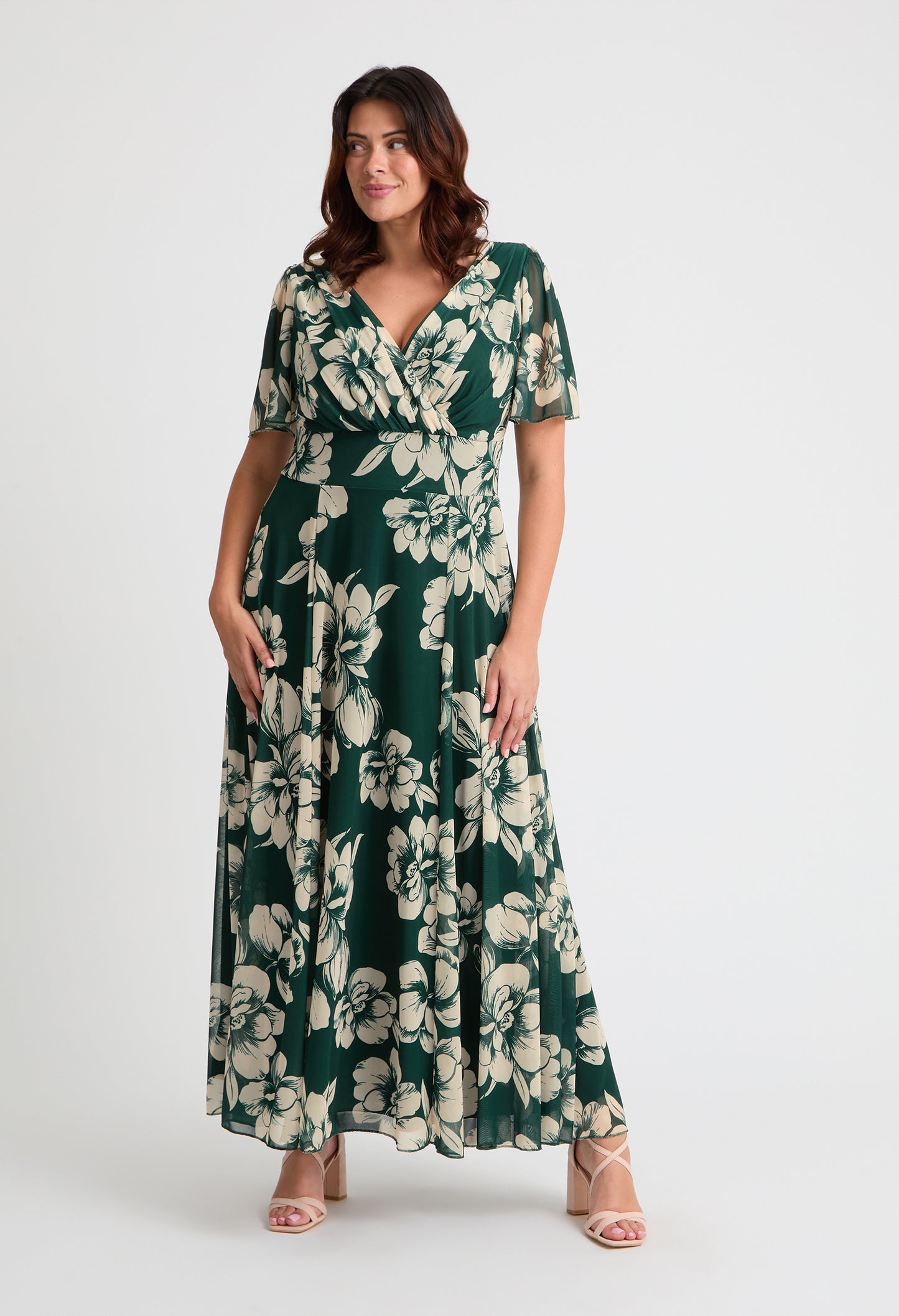 Isabelle Curve+ Float Sleeve Maxi Dress
