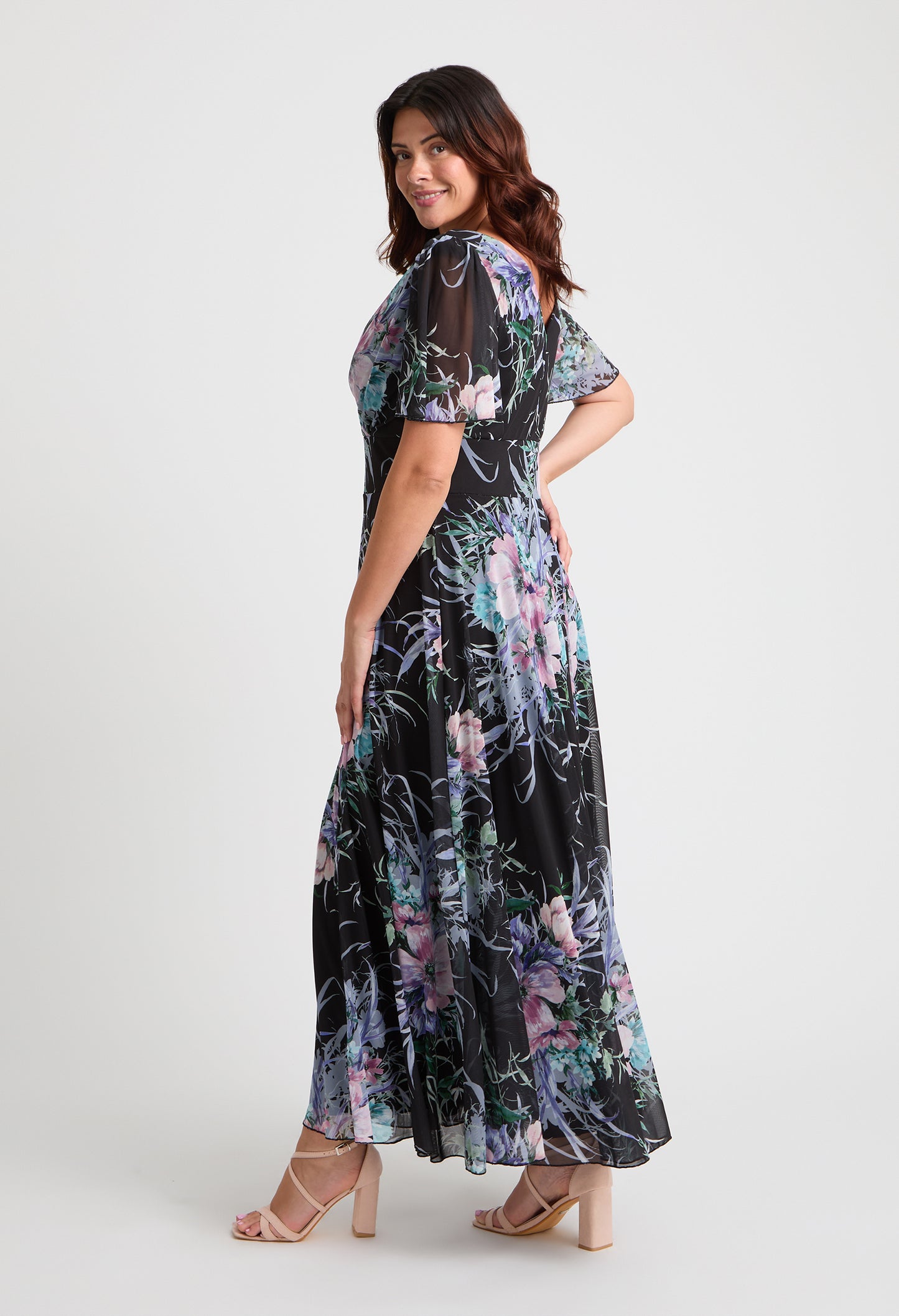 Isabelle Curve+ Float Sleeve Maxi Dress