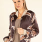 Leaf Print Bomber Jacket
