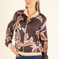 Leaf Print Bomber Jacket