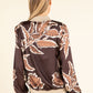 Leaf Print Bomber Jacket