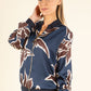Leaf Print Bomber Jacket