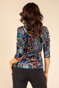 Velvet Touch Paisley Print Top
