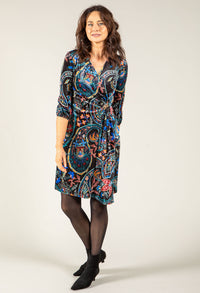 Velvet Touch Paisley Wrap Dress