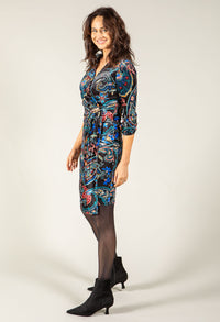 Velvet Touch Paisley Wrap Dress