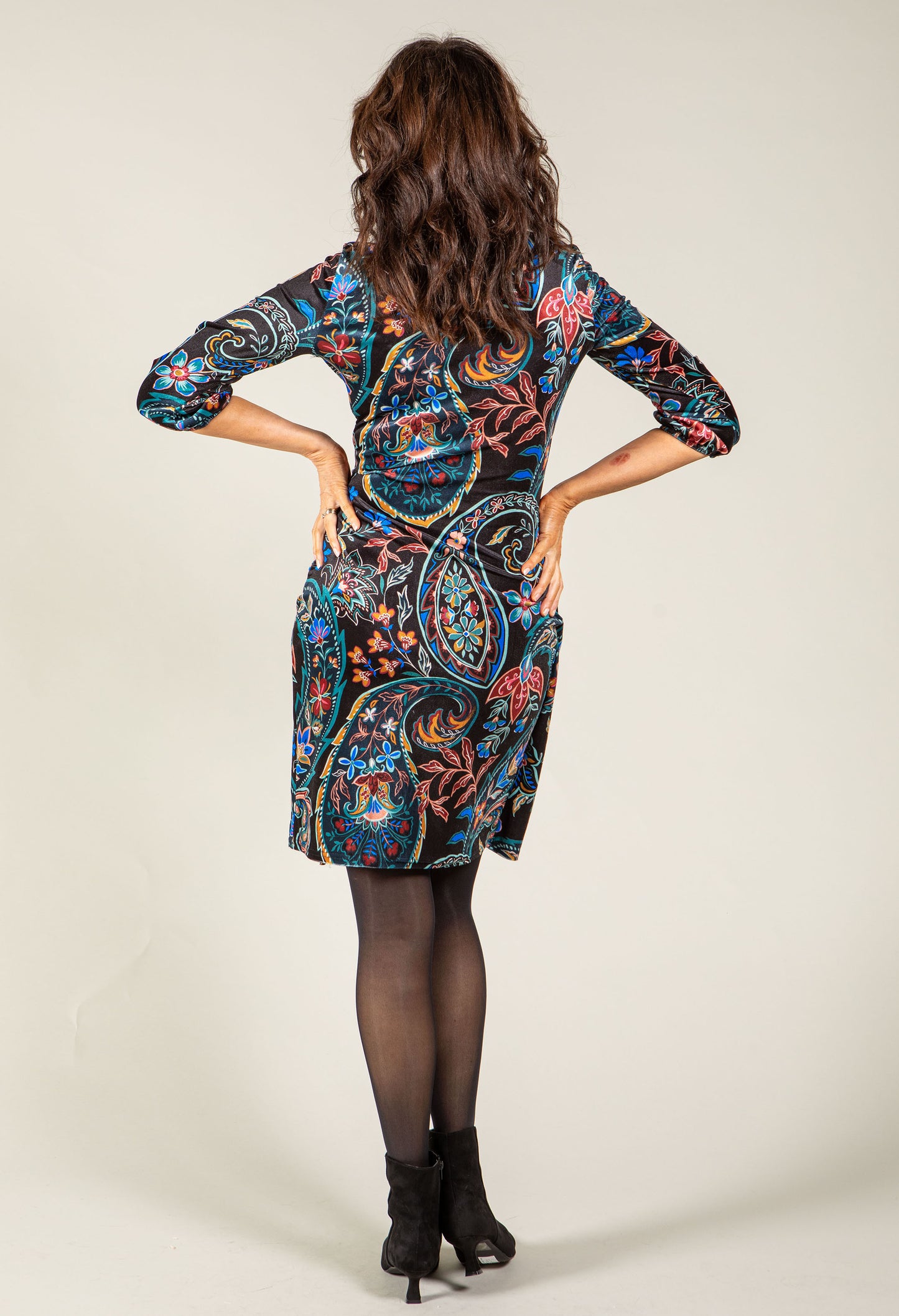 Velvet Touch Paisley Wrap Dress