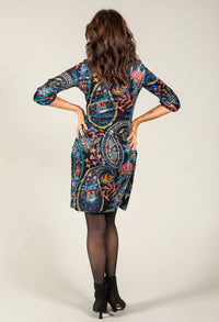 Velvet Touch Paisley Wrap Dress