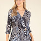 Animal Print Wrap Top