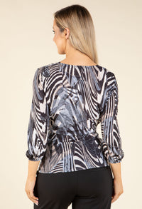 Animal Print Wrap Top