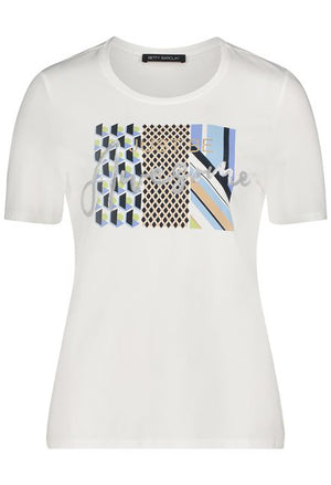 Short Sleeve Top With Multi Print Front