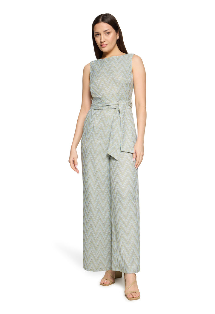 Chevron Print Sleeveless Jumpsuit