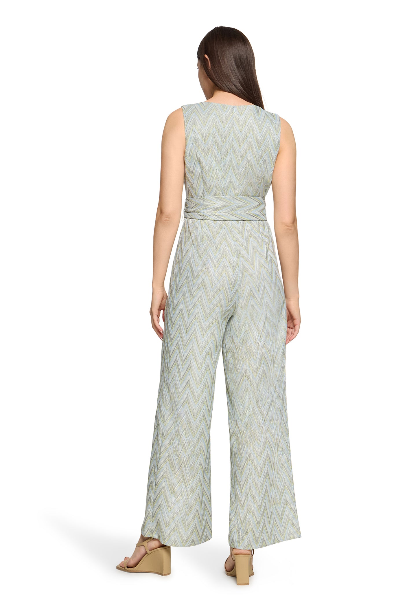 Chevron Print Sleeveless Jumpsuit