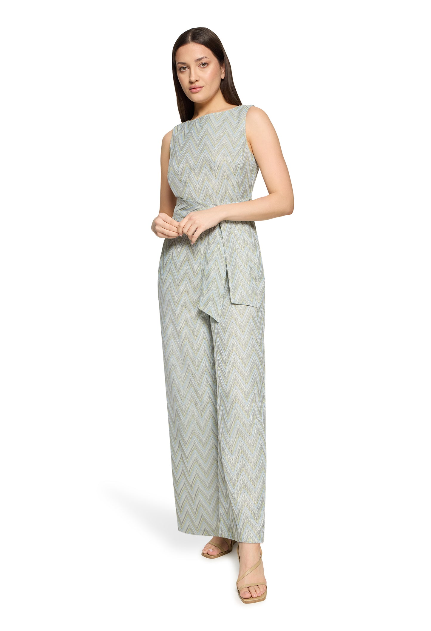 Chevron Print Sleeveless Jumpsuit