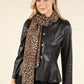 Leopard Print Pleated Scarf
