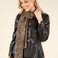 Leopard Print Pleated Scarf