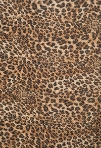 Leopard Print Pleated Scarf