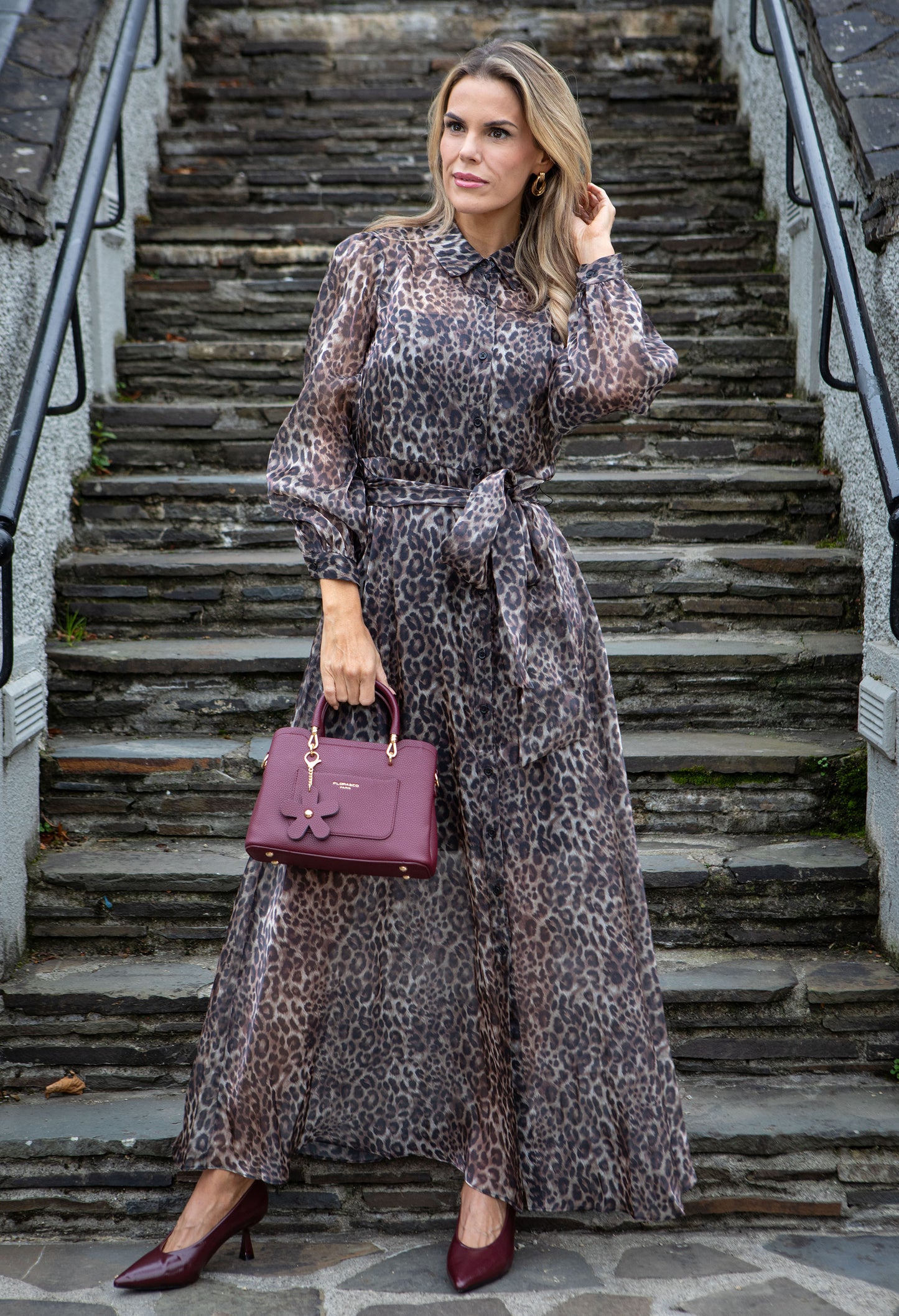 Flower Charm Structured Bag