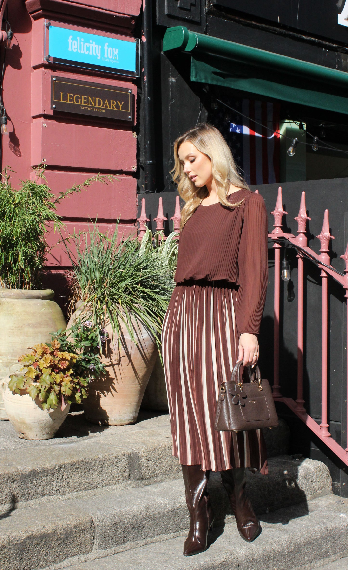 Flower Charm Structured Bag