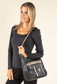 Multi Zip Cross Body Bag
