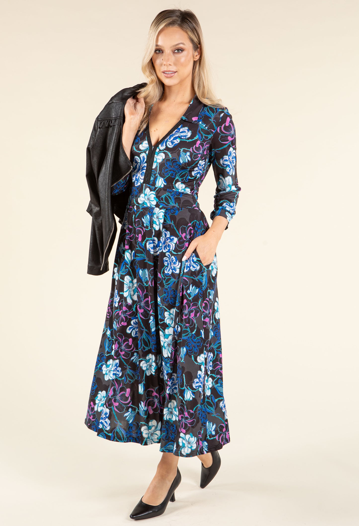 Iris Floral Print Midi Dress