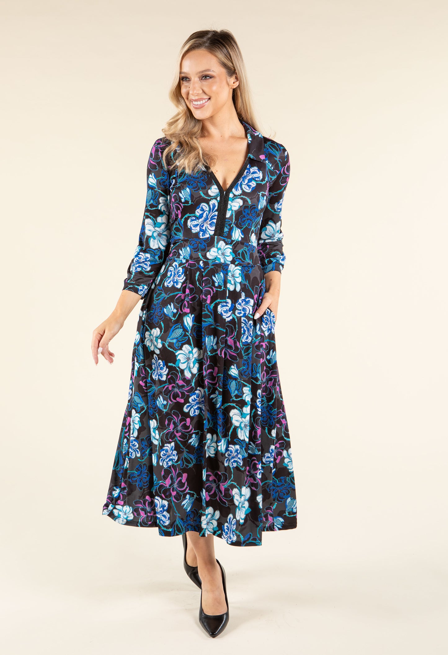 Iris Floral Print Midi Dress