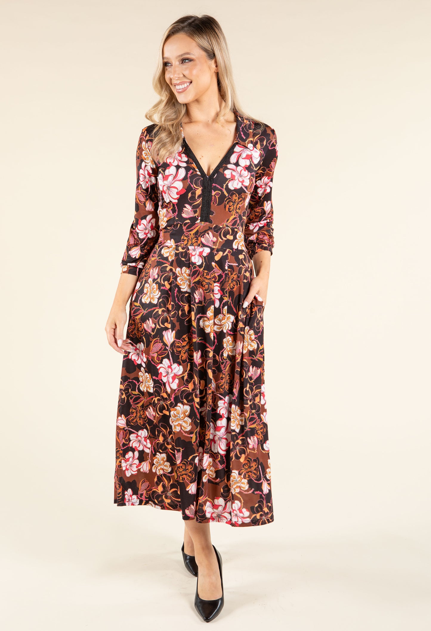 Iris Floral Print Midi Dress
