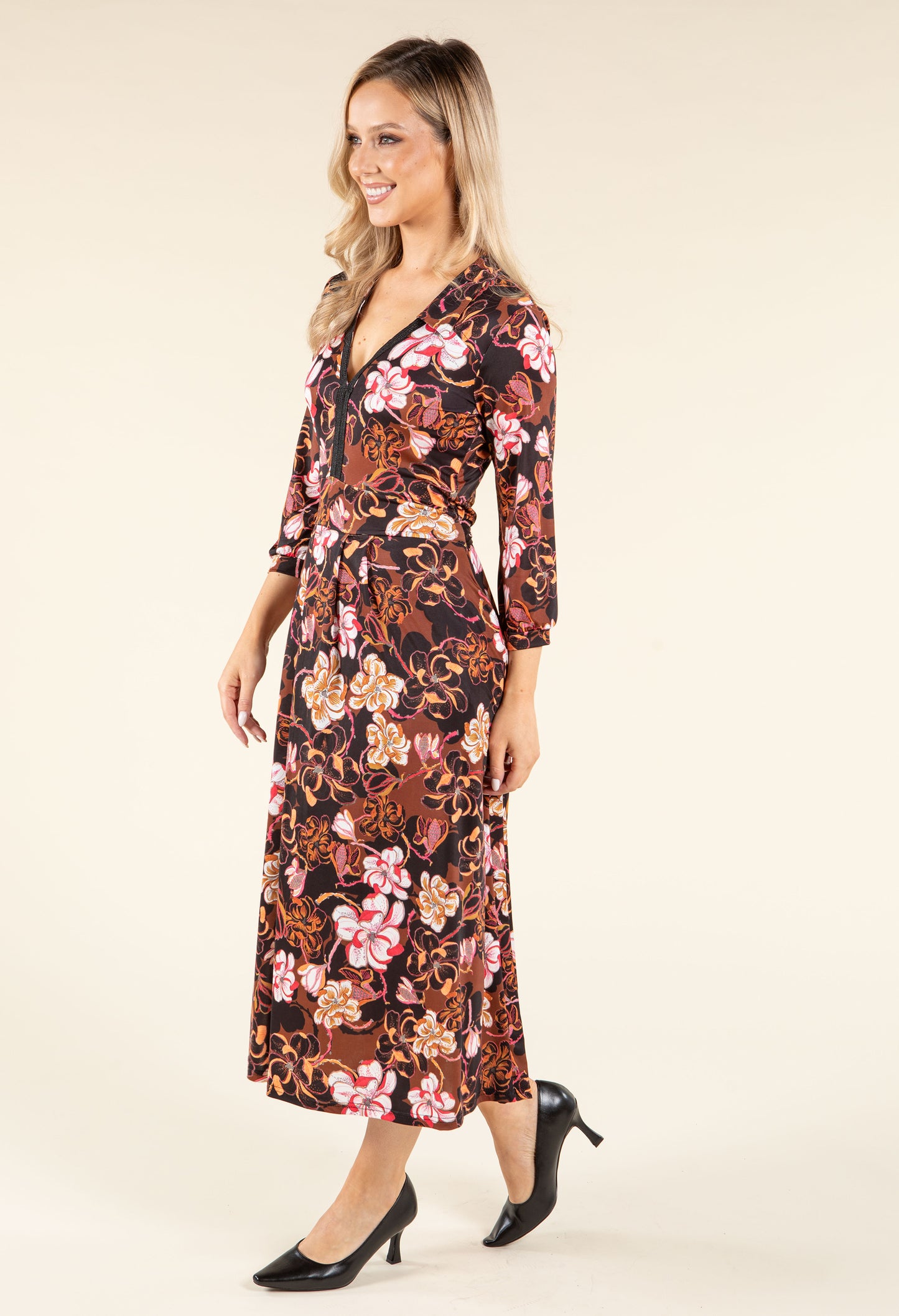 Iris Floral Print Midi Dress