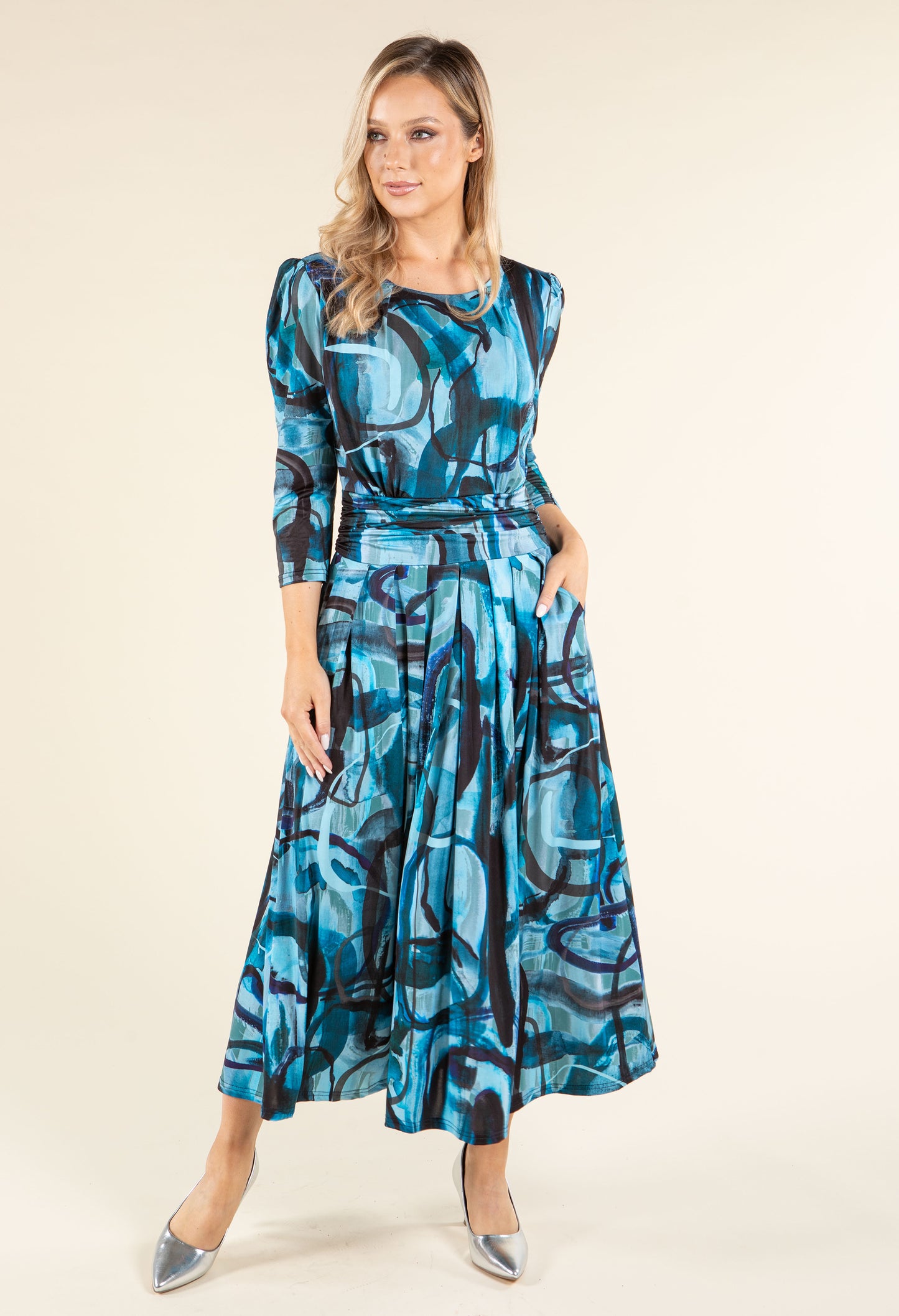 Fallon Abstract Print Midi Dress