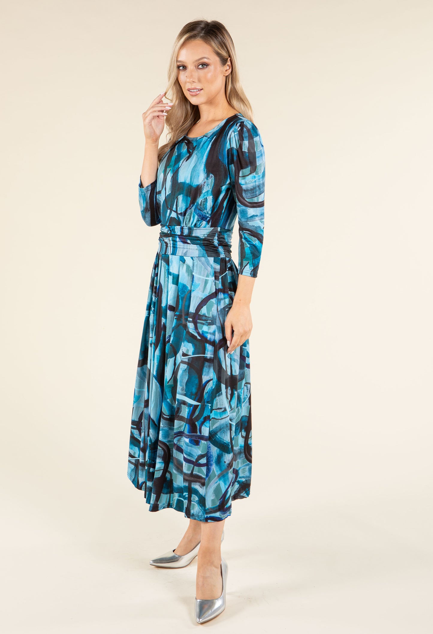 Fallon Abstract Print Midi Dress