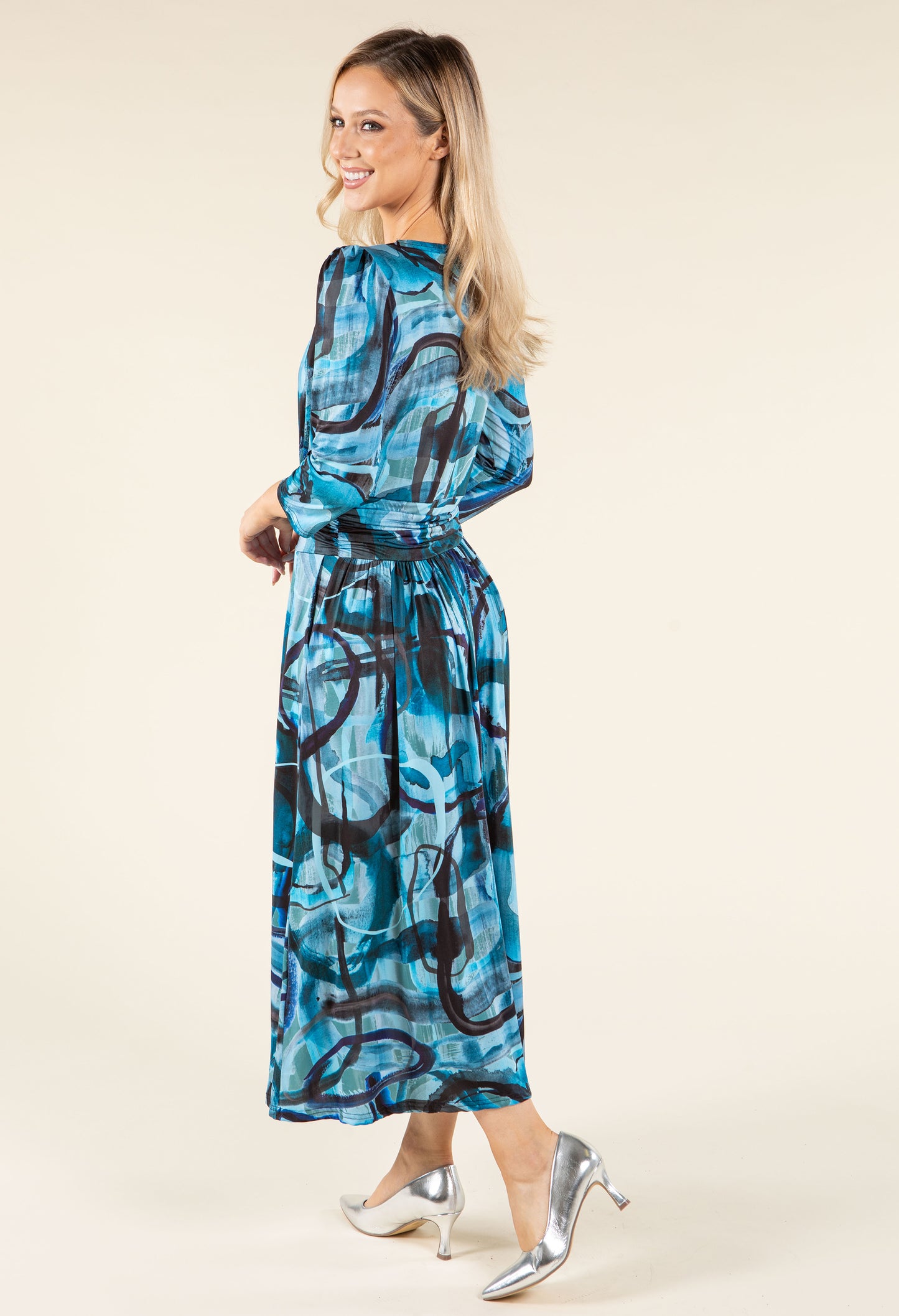Fallon Abstract Print Midi Dress