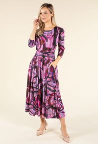 Fallon Abstract Print Midi Dress