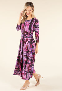 Fallon Abstract Print Midi Dress