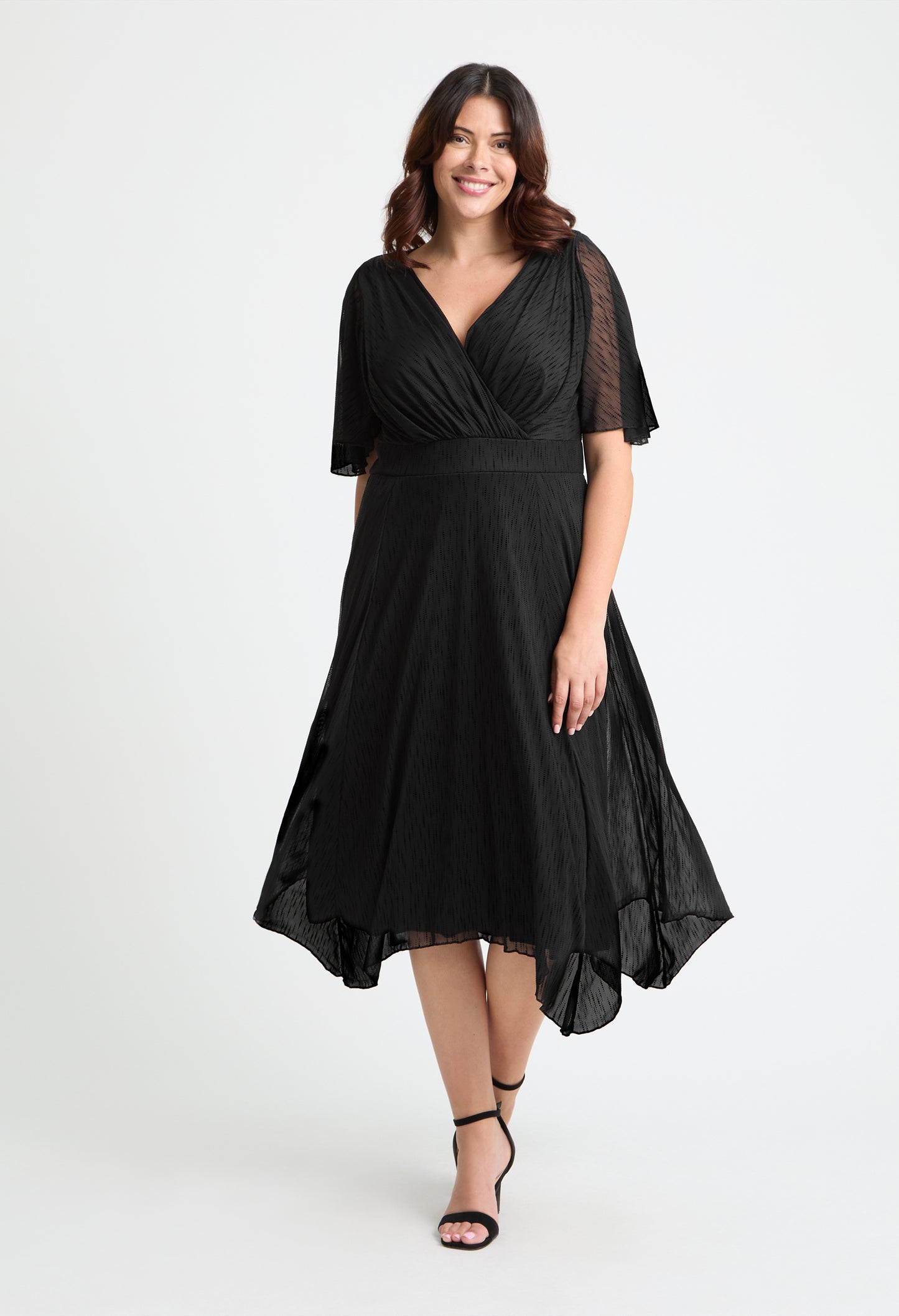 Julie Flock Hanky Hem Curve+ Dress