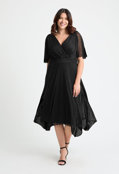 Julie Flock Hanky Hem Curve+ Dress