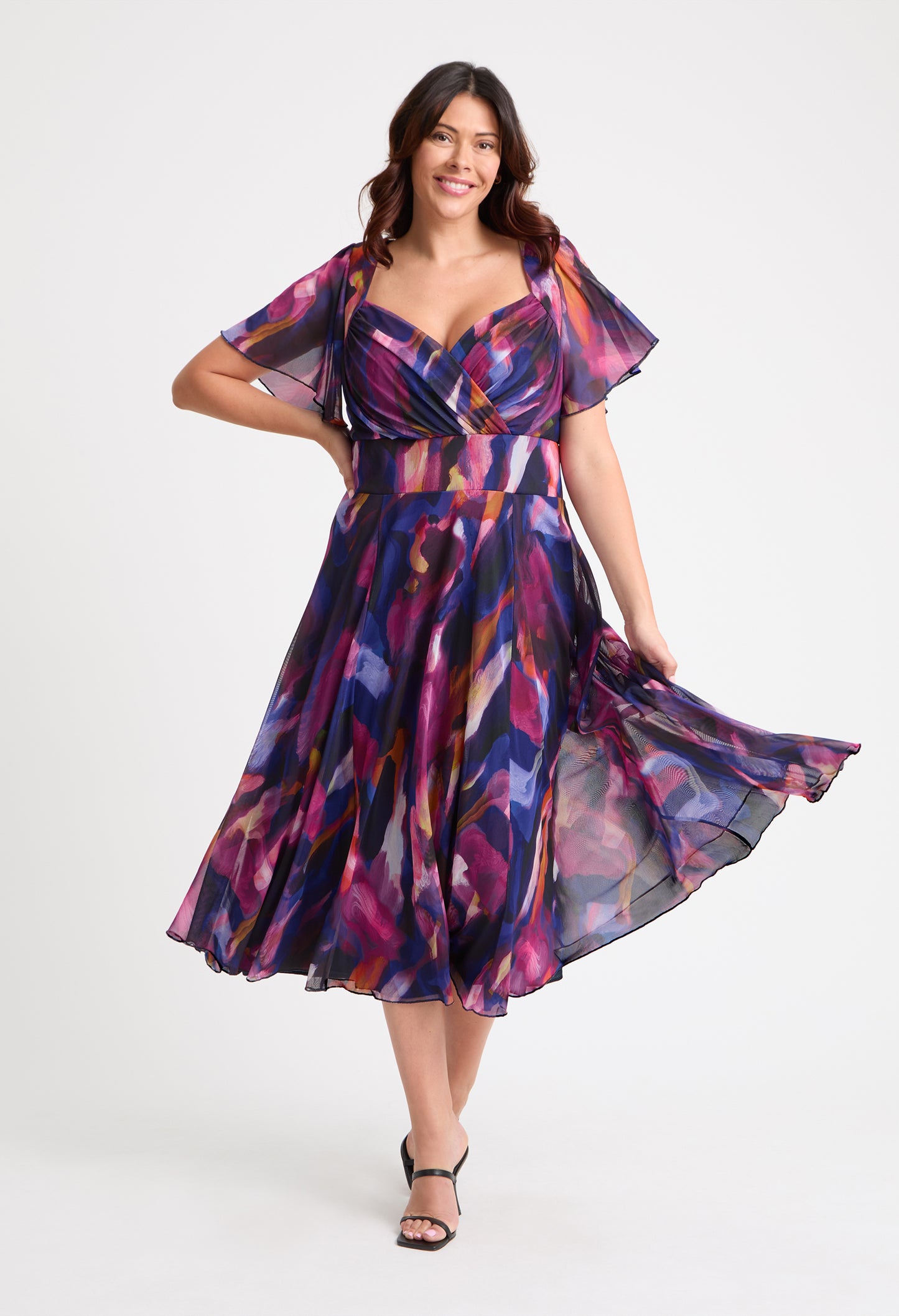 Liz Bolero Wrap Bodice Curve+ Midi Dress