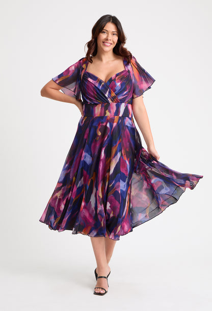 Liz Bolero Wrap Bodice Curve+ Midi Dress