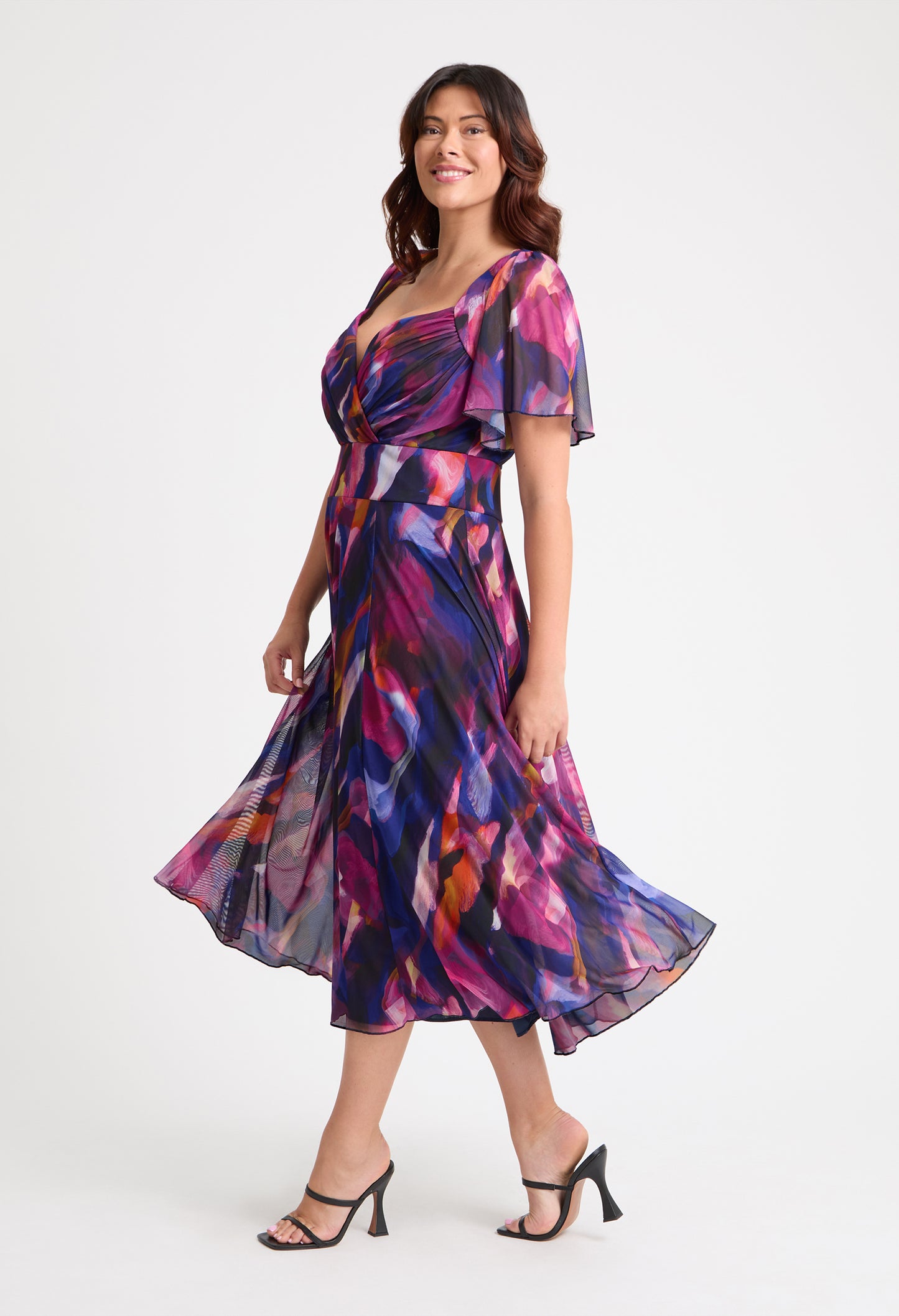 Liz Bolero Wrap Bodice Curve+ Midi Dress