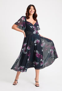 Liz Bolero Wrap Bodice Curve+ Midi Dress